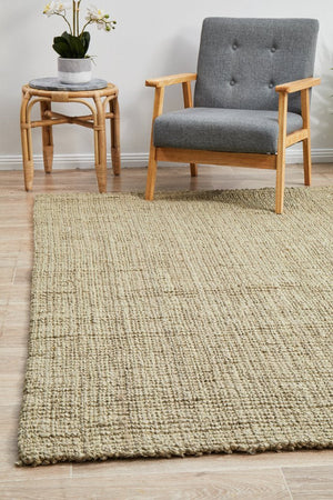 Chunky Natural Fiber Barker Platinum Rug - Floorsome - Flatweave