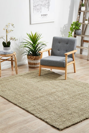 Chunky Natural Fiber Barker Platinum Rug - Floorsome - Flatweave