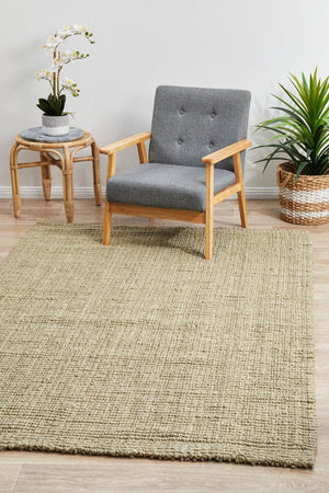 Chunky Natural Fiber Barker Platinum Rug - Floorsome - Flatweave