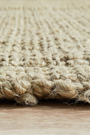 Chunky Natural Fiber Barker Platinum Rug - Floorsome - Flatweave