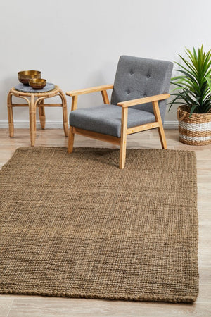 Chunky Natural Fiber Barker Silver Rug - Floorsome - Flatweave