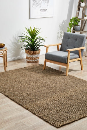 Chunky Natural Fiber Barker Silver Rug - Floorsome - Flatweave