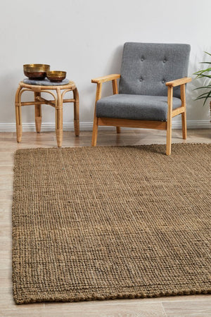 Chunky Natural Fiber Barker Silver Rug - Floorsome - Flatweave