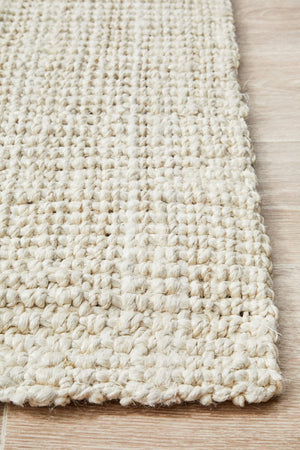 Chunky Natural Jute Barker Bleach Rug - Floorsome - Flatweave