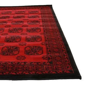 Classic Afghan Design Rug Red - Floorsome - Traditional