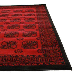 Classic Afghan Design Rug Red Runner - Floorsome - Traditional