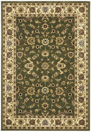 Classic Rug Green with Ivory Border - Floorsome - Traditional