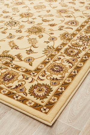 Classic Rug Ivory with Ivory Border - Floorsome - Traditional