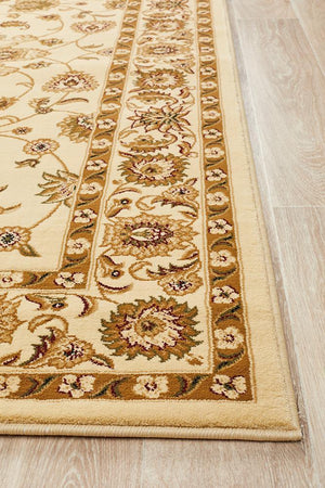 Classic Rug Ivory with Ivory Border - Floorsome - Traditional