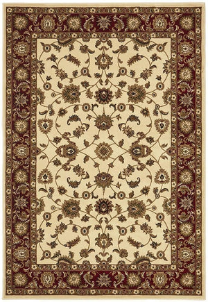 Classic Rug Ivory with Red Border - Floorsome - Traditional