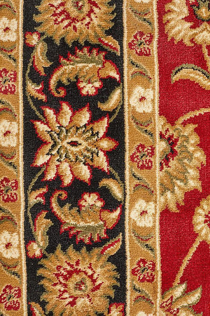 Classic Rug Red with Black Border - Floorsome - Traditional