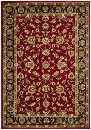 Classic Rug Red with Black Border - Floorsome - Traditional