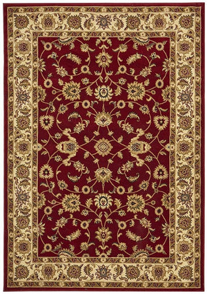 Classic Rug Red with Ivory Border - Floorsome - Traditional