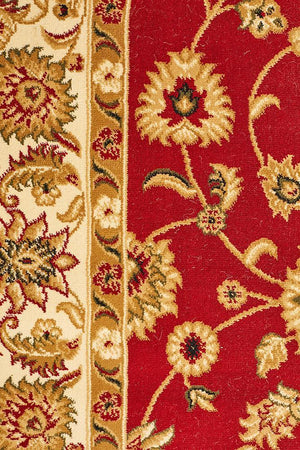 Classic Rug Red with Ivory Border - Floorsome - Traditional