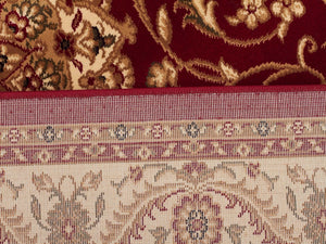 Classic Rug Red with Ivory Border Runner - Floorsome - Traditional