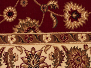 Classic Rug Red with Ivory Border Runner - Floorsome - Traditional