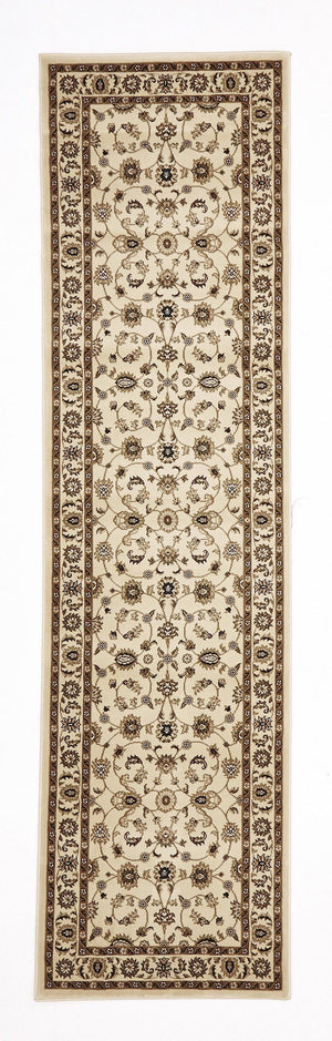 Classic Runner Rug Ivory with Ivory Border - Floorsome - Traditional