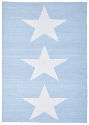 Coastal Indoor Out door Rug Star Sky Blue White - Floorsome - Outdoor