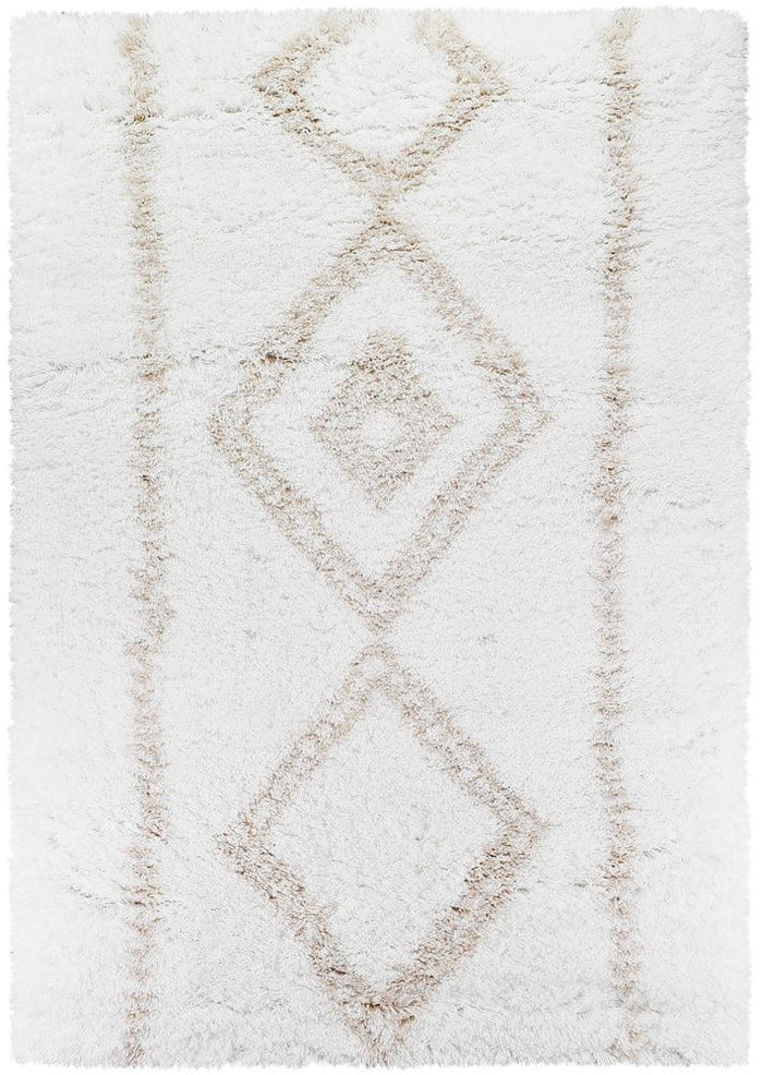 Cobi Shaggy Beige White Rug 8745A