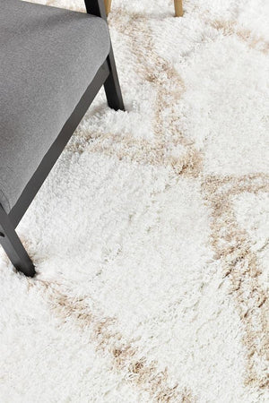 Cobi Shaggy Beige White Rug 8745A - Floorsome - Shaggy