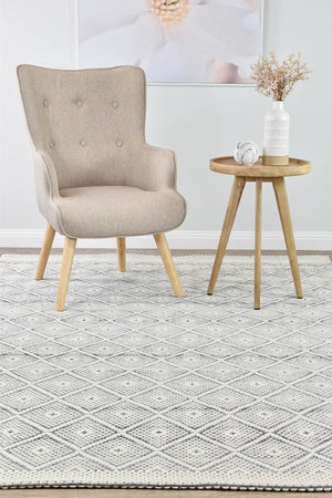 Collins Soapstone Wool Rug - Floorsome - FLATWEAVE