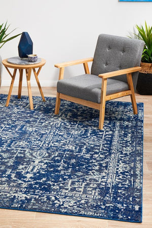 Contrast Navy Transitional Rug - Floorsome - Modern