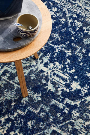 Contrast Navy Transitional Rug - Floorsome - Modern