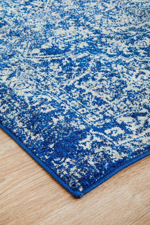 Contrast Navy Transitional Runner Rug - Floorsome - Modern