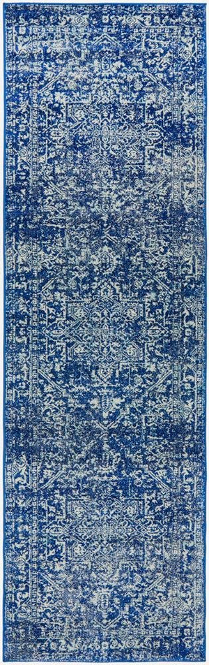 Contrast Navy Transitional Runner Rug - Floorsome - Modern