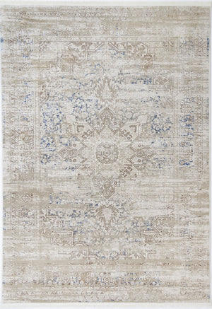 Cordelia Medalion Beige Blue Rug - Floorsome - Rug