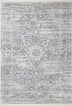 Cordelia Medalion Grey Blue Rug - Floorsome - Rug