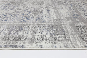 Cordelia Medalion Grey Blue Rug - Floorsome - Rug