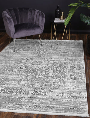 Cordelia Medalion Grey Rug - Floorsome - Rug