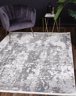 Cordelia One Modern Grey Blue Rug - Floorsome - Rug