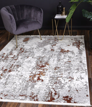 Cordelia One Modern Grey Terracotta Rug - Floorsome - Rug