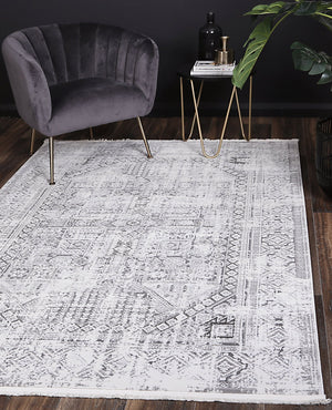 Cordelia Panel Grey Rug - Floorsome - Rug