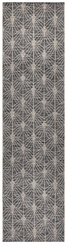 Courtyard 5502 Black Indoor Outdoor Runner Rug - Floorsome - Outdoor Rugs