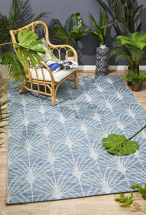 Courtyard 5502 Blue Indoor Outdoor Rug - Floorsome - Outdoor Rugs