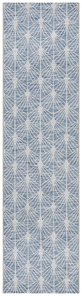 Courtyard 5502 Blue Indoor Outdoor Runner Rug - Floorsome - Outdoor Rugs