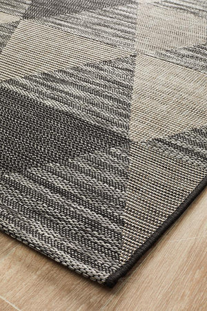 Courtyard 5503 Black Indoor Outdoor Rug - Floorsome - Outdoor Rugs