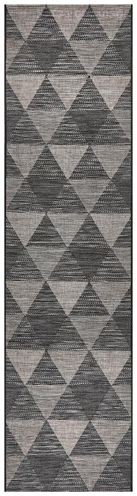 Courtyard 5503 Black Indoor Outdoor Runner Rug - Floorsome - Outdoor Rugs