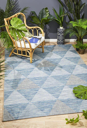 Courtyard 5503 Blue Indoor Outdoor Rug - Floorsome - Outdoor Rugs