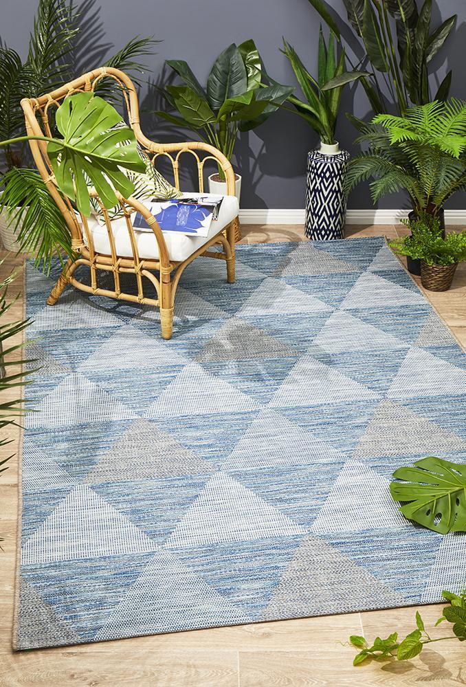 Courtyard 5503 Blue Indoor Outdoor Rug