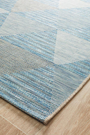 Courtyard 5503 Blue Indoor Outdoor Rug - Floorsome - Outdoor Rugs