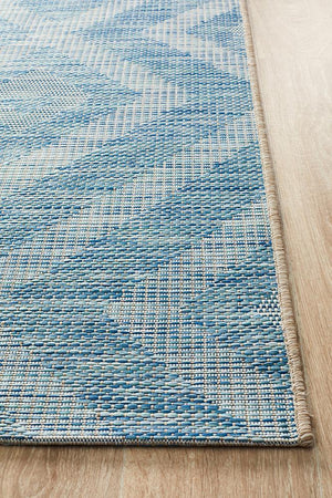 Courtyard 5504 Blue Indoor Outdoor Rug - Floorsome - Outdoor Rugs