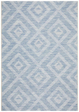 Courtyard 5504 Blue Indoor Outdoor Rug - Floorsome - Outdoor Rugs