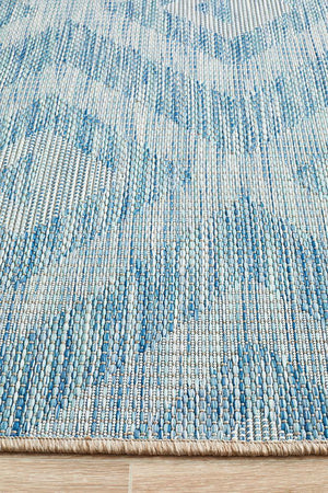 Courtyard 5504 Blue Indoor Outdoor Rug - Floorsome - Outdoor Rugs