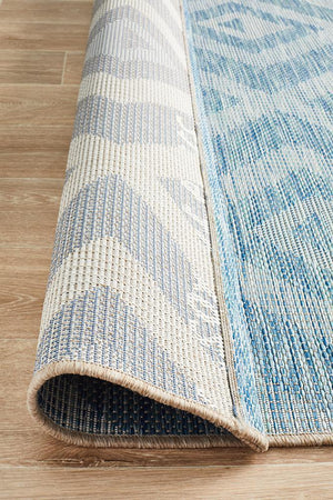 Courtyard 5504 Blue Indoor Outdoor Rug - Floorsome - Outdoor Rugs