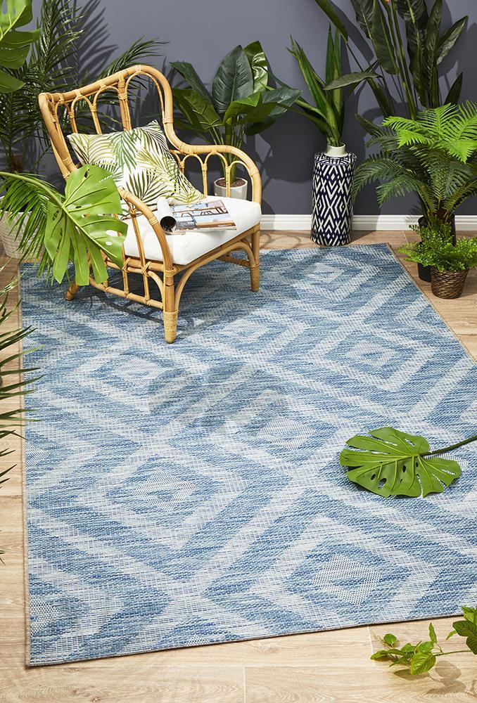 Courtyard 5504 Blue Indoor Outdoor Rug