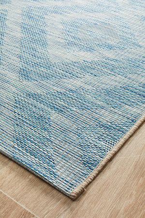 Courtyard 5504 Blue Indoor Outdoor Rug - Floorsome - Outdoor Rugs